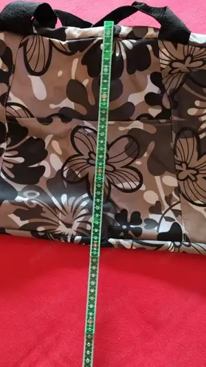 Schwarz, weiße braune Tasche Bild 3
