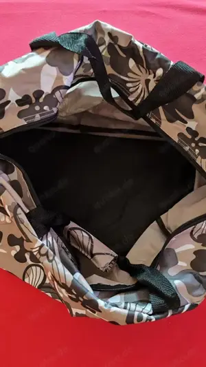 Schwarz, weiße braune Tasche Bild 5