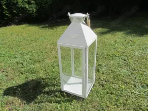 Laterne weiß, aus Metall, Living in Style