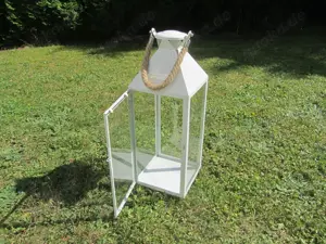 Laterne weiß, aus Metall, Living in Style Bild 3