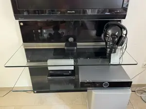 Design TV Rack schwarz ESG Glas