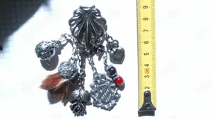 Charivari silberfarben-.-Rockanstecker Tracht-6 Anhänger-Fuchskralle,Bayerische Wappen,Herz,Rose und Bild 7