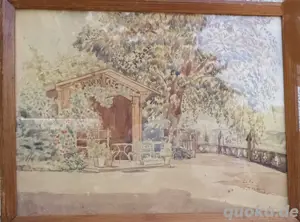 Aquarell im französischen Stil, aus dem 20. Jahrhundert 