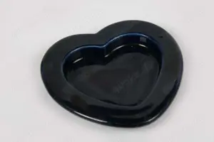Kerzenteller-halter Herz v.Gies Keramik dunkelblau 10cm vintage 70er                                