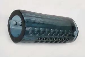 Glas-Vase Bubble Noppen Nachtblau H20 cm Mid Century vintage 60er                                   