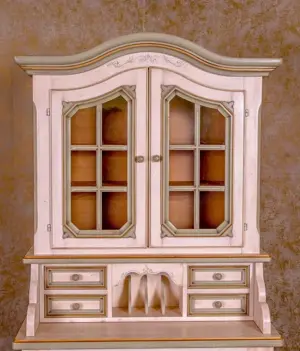 Voglauer Vitrinenschrank Sekretär Bauernschrank Altweiß  Bild 7