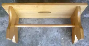 Großer Schemel Hocker aus Vollholz Eiche hell TOP Bild 2