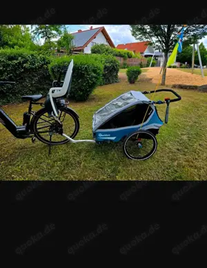 Qeridoo Kidgoo 2 Fahrradanhänger mit Zubehör   Top Zustand