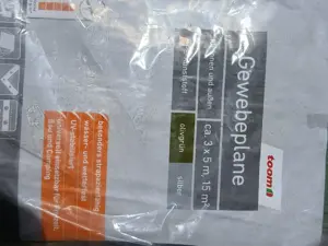 Gewebeplane Polyethylen grün silbern 3 x 5 m