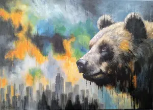 Gemälde direkt vom Künstler *Einzelstück* *Bär* *Welt im Wandel*