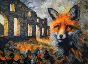 Gemälde direkt vom Künstler *Einzelstück* *Fuchs* *Welt im Wandel*