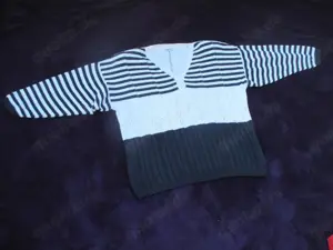 VINTAGE Maritim Sailor Marine Navy Streifen Ajour Baumwolle Strick Pullover Bonita 42- 44, 46  M- L 