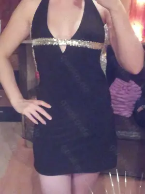 Rückenfreies, sexy Minikleid, Pailetten, Glitzer, Gr. XS