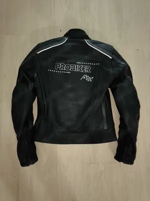 Probiker Leder Motorradjacke Gr. 34, schwarz
