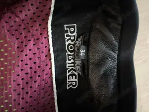 Probiker Leder Motorradjacke Gr. 34, schwarz Bild 4