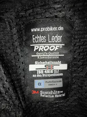 Probiker Leder Motorradjacke Gr. 34, schwarz Bild 5