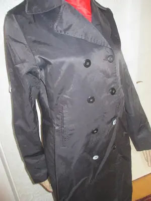 Allwetter Regen Sommer Übergang Trench- Coat Mantel INSCENE Gr. 34- 36  XS- S schwarz Gothic Bild 3