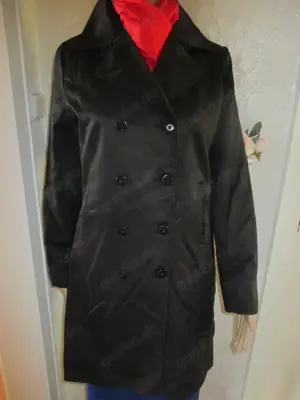 Allwetter Regen Sommer Übergang Trench- Coat Mantel INSCENE Gr. 34- 36  XS- S schwarz Gothic Bild 2