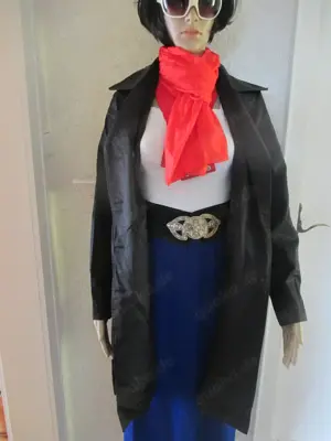 Allwetter Regen Sommer Übergang Trench- Coat Mantel INSCENE Gr. 34- 36  XS- S schwarz Gothic Bild 4