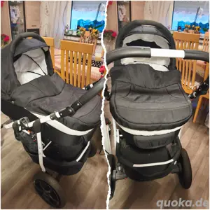 2 in 1 Kombikinderwagen mit viel Zubehör 