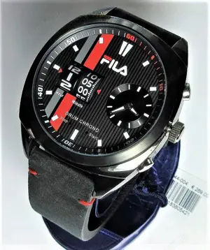Fila Chronograph Uhr Herren Edelstahl Leder NEU Bild 2