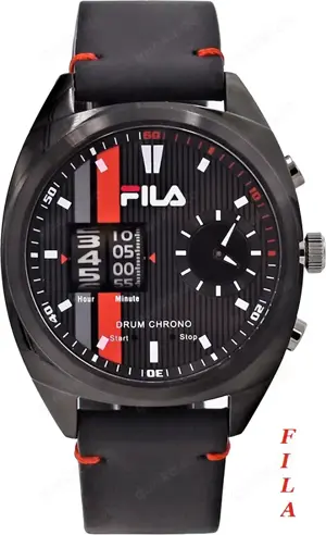 Fila Chronograph Uhr Herren Edelstahl Leder NEU Bild 4