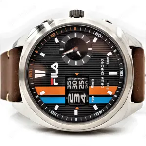 Fila Chronograph Uhr Herren Edelstahl Leder NEU Bild 7