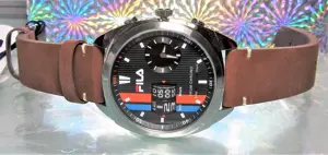 Fila Chronograph Uhr Herren Edelstahl Leder NEU Bild 6