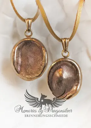 Original Pfotenabdruck als Schmuck ,Gürtelschnalle und mehr - Erinnerungen aus Goldschmiedehand Bild 5