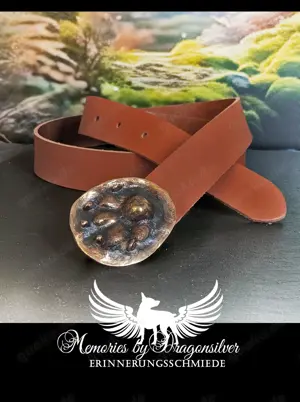 Original Pfotenabdruck als Schmuck ,Gürtelschnalle und mehr - Erinnerungen aus Goldschmiedehand Bild 2