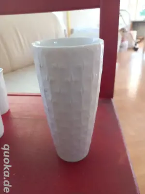 Vase weiß Royal Copenhagen Aluminia Monogramm AK m. Krone Vintage