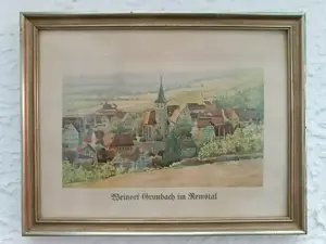 Zeichnung  aus dem Weinort Remstal  Grunbach