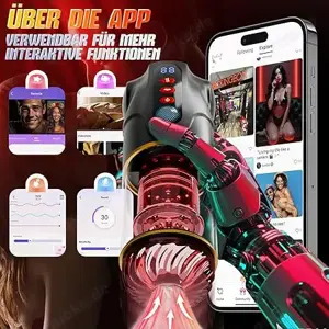 Sex Spielzeug 3 in 1 APP Masturbator 9 Teleskopfunktion & Rotierend & Saugen LCD-Display Penispumpe  Bild 5