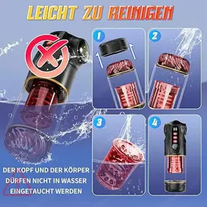 Sex Spielzeug 3 in 1 APP Masturbator 9 Teleskopfunktion & Rotierend & Saugen LCD-Display Penispumpe  Bild 7