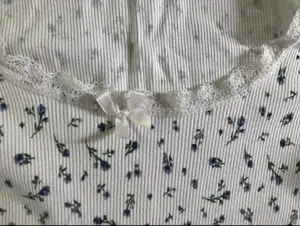 MilleFleur Romantik TShirt Spitze geblümt Shirt Blumen XS 34 gerippt TOP Zustand  Bild 3