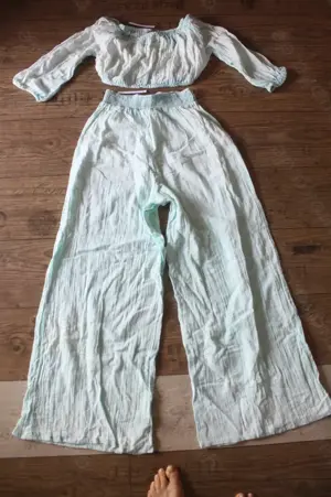 ASOS Sommer Set Zweiteiler Jumpsuit Set Ultra High Rise Wide Leg + Top Schlaghose Bootcut Ibizastyle