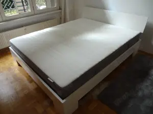 Modernes Bett mit Lattenroste, weiß, Liegfl.160 x 200 cm 