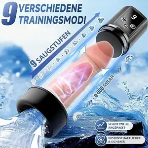 Penispumpe Vakuumpumpe für Penisvergrößerung 9 Saugstufen & 9 Trainingsmodi Masturbator 7-Stück-Set Bild 4