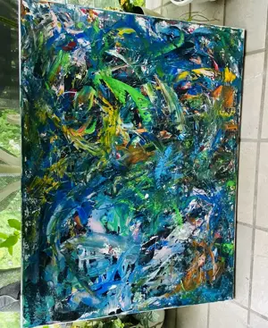 Acrylgemälde Abstrakt auf Leinwand Unikat  60x80  Bild 2