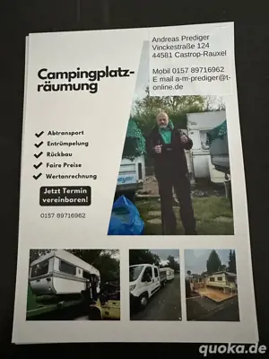 campingplatz, Rückbau und Wohnwagen, Verschrottung