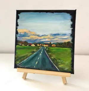 Ölgemälde auf Leinwand, 20*20 cm "Homberg-Welferode"