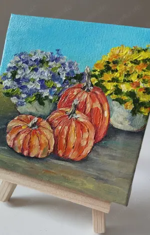 Ölgemälde auf Leinwand, 10*10 cm Bild 3