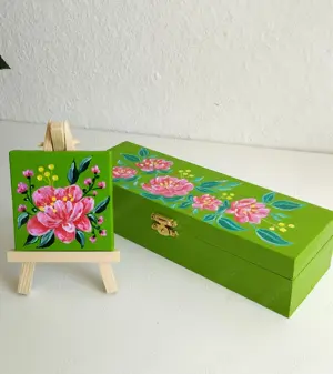 Holzschmuckkasten + Acrylbild