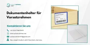Dokumentenhalter für Vorsatzrahmen