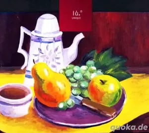 Ölgemälde Kaffee und Wein