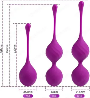  Liebeskugeln Kugeln Kegel Balls Trainingskugeln Beckenbodentrainer 3er Set Silikon (Lila) Bild 2