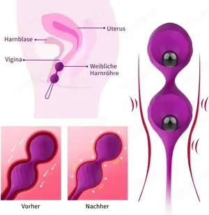  Liebeskugeln Kugeln Kegel Balls Trainingskugeln Beckenbodentrainer 3er Set Silikon (Lila) Bild 6