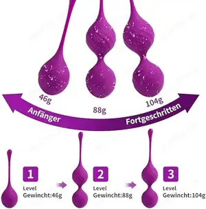  Liebeskugeln Kugeln Kegel Balls Trainingskugeln Beckenbodentrainer 3er Set Silikon (Lila) Bild 3