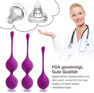  Liebeskugeln Kugeln Kegel Balls Trainingskugeln Beckenbodentrainer 3er Set Silikon (Lila) Bild 5