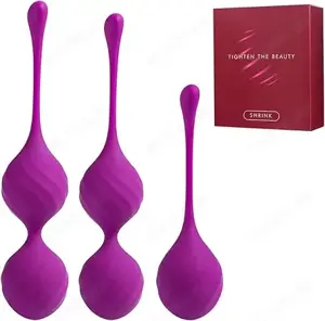  Liebeskugeln Kugeln Kegel Balls Trainingskugeln Beckenbodentrainer 3er Set Silikon (Lila)